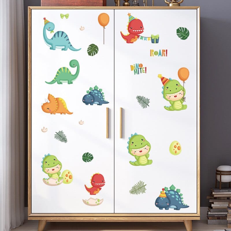 Stickers Chambre Bébé Dinosaures Mignons Royaume Manga