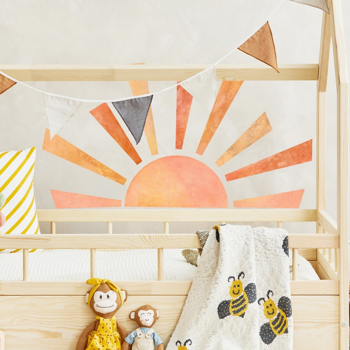 Stickers Chambre Enfant<br>Soleil Levant Royaume Manga