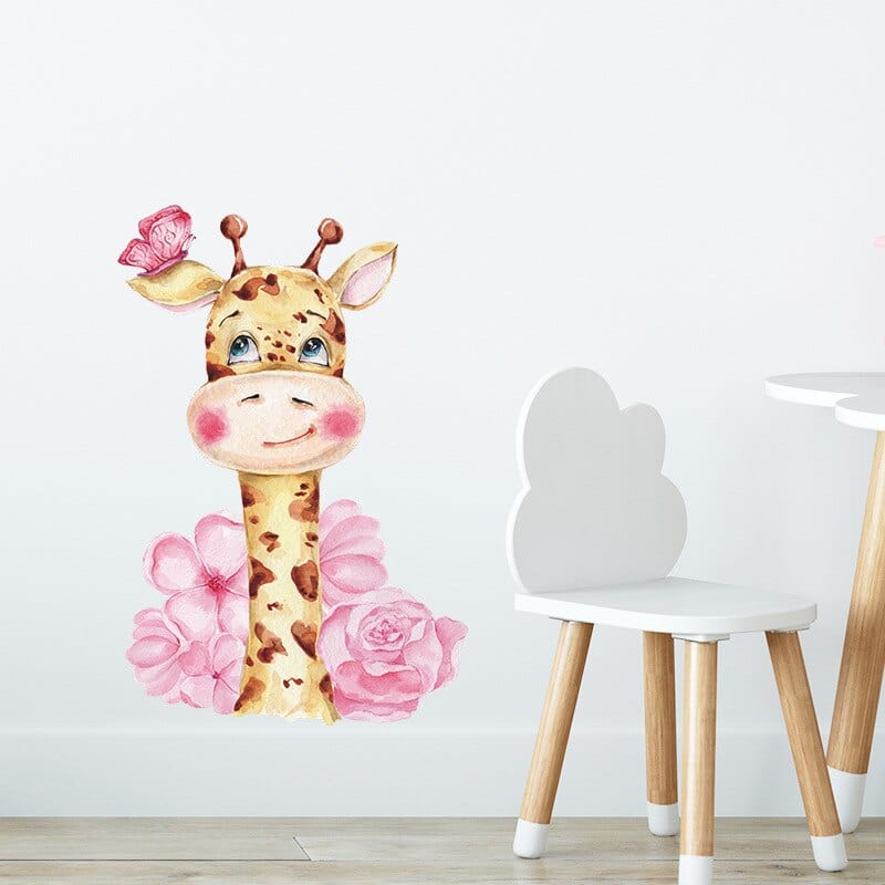 Stickers Chambre Fille<br>Girafe mignonne Royaume Manga