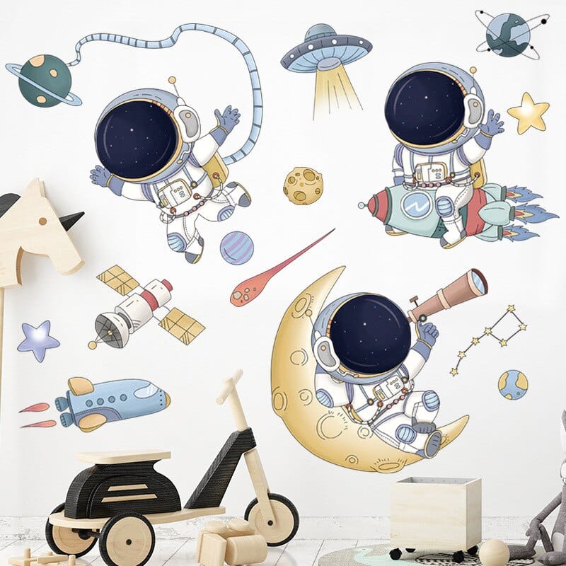Stickers Chambre Garçon <br>Astronaute Royaume Manga