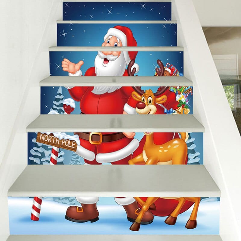 Stickers Escalier Père Noël Royaume Manga