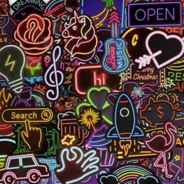 Stickers Flamant Rose Néons Royaume Manga