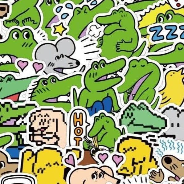 Stickers Kawaii Crocodile <br> (Pack de 80) Royaume Manga