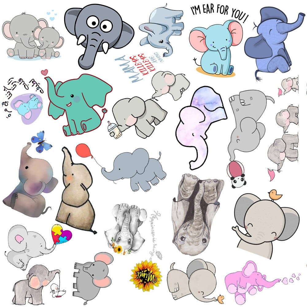 Stickers Kawaii Elephant Royaume Manga