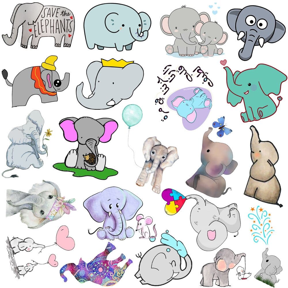 Stickers Kawaii Elephant Royaume Manga