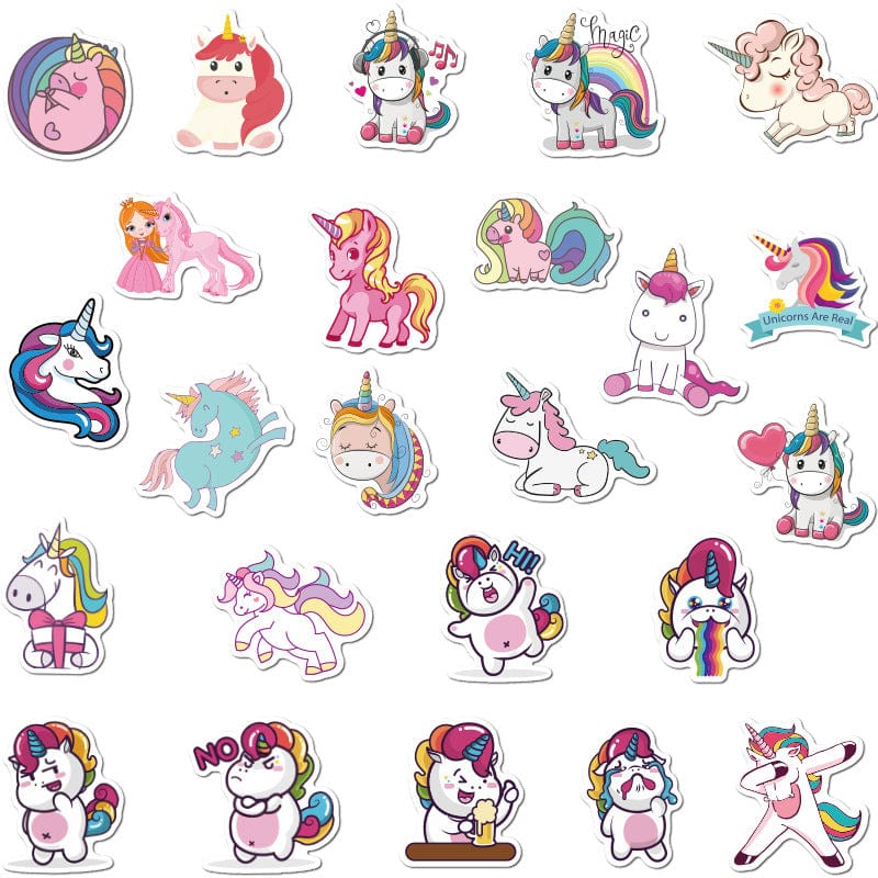 Stickers Licornes Kawaii Royaume Manga