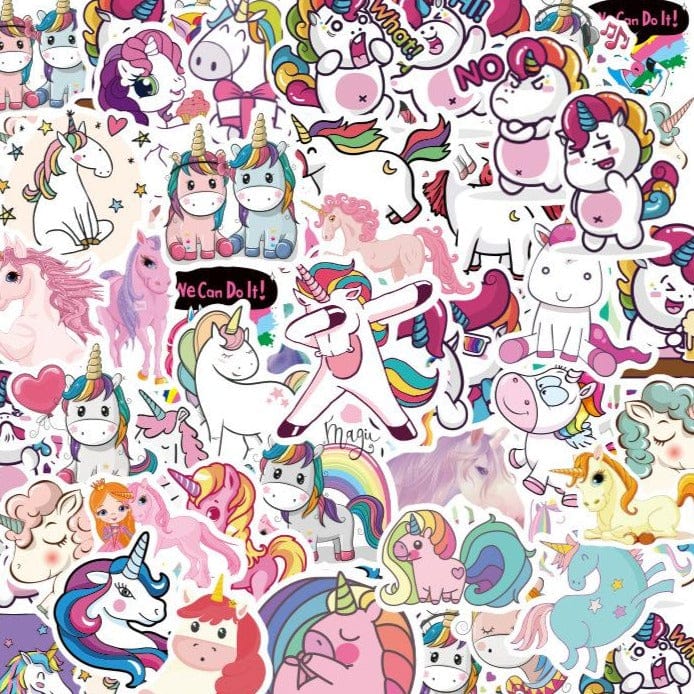 Stickers Licornes Kawaii Royaume Manga