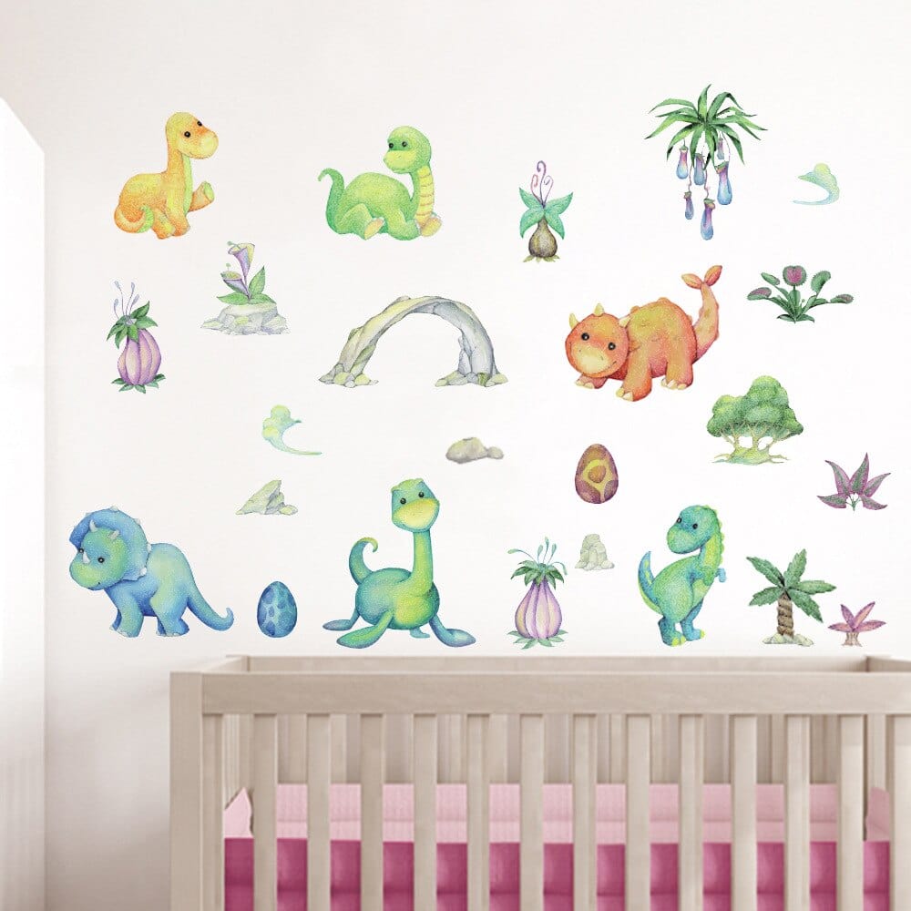 Stickers Muraux Chambre Bébé Dinosaures Royaume Manga