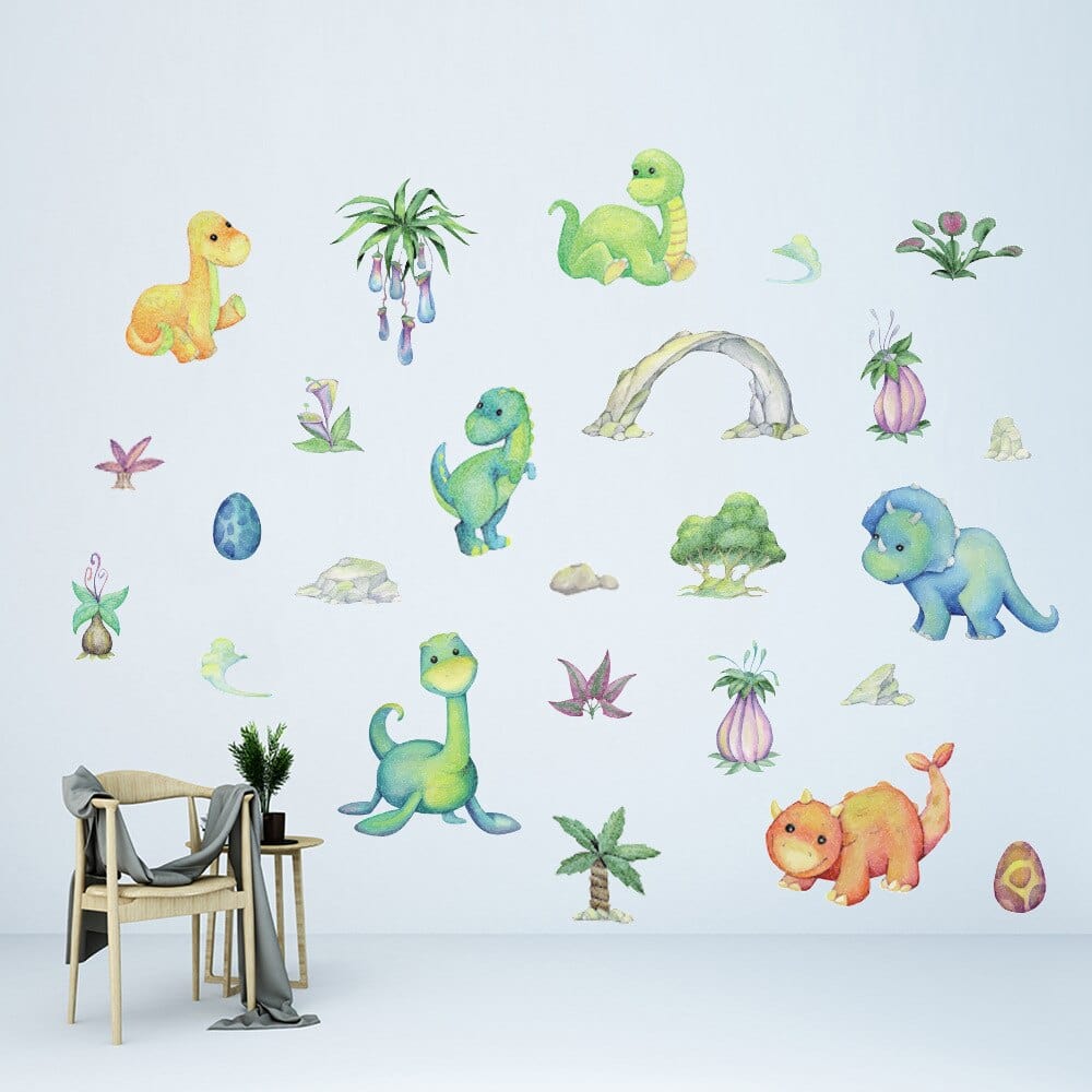 Stickers Muraux Chambre Bébé Dinosaures Royaume Manga