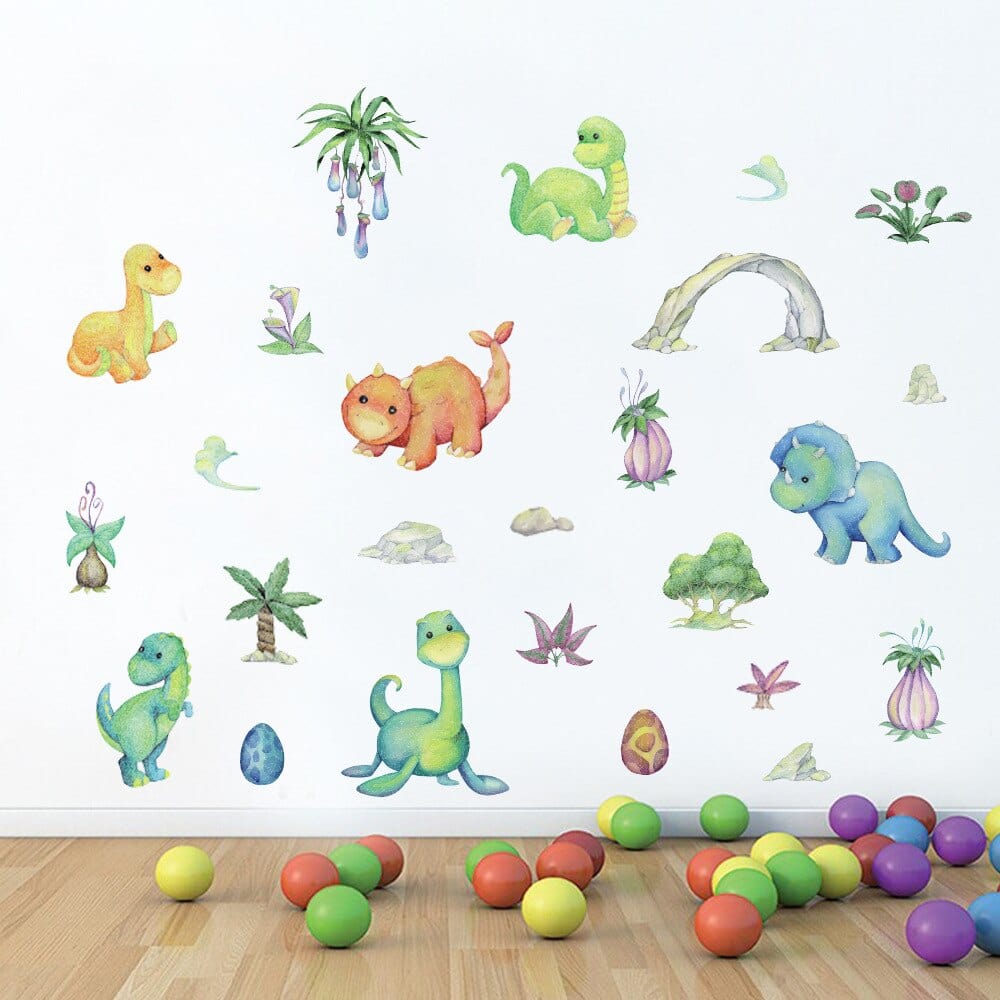 Stickers Muraux Chambre Bébé Dinosaures Royaume Manga