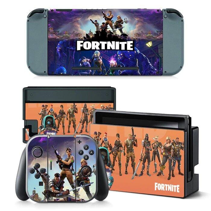 Stickers Nintendo Switch Fortnite Violet et Orange Royaume Manga