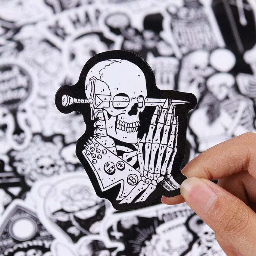 Stickers Noir et Blanc<br> Gothique (50 pcs) Royaume Manga