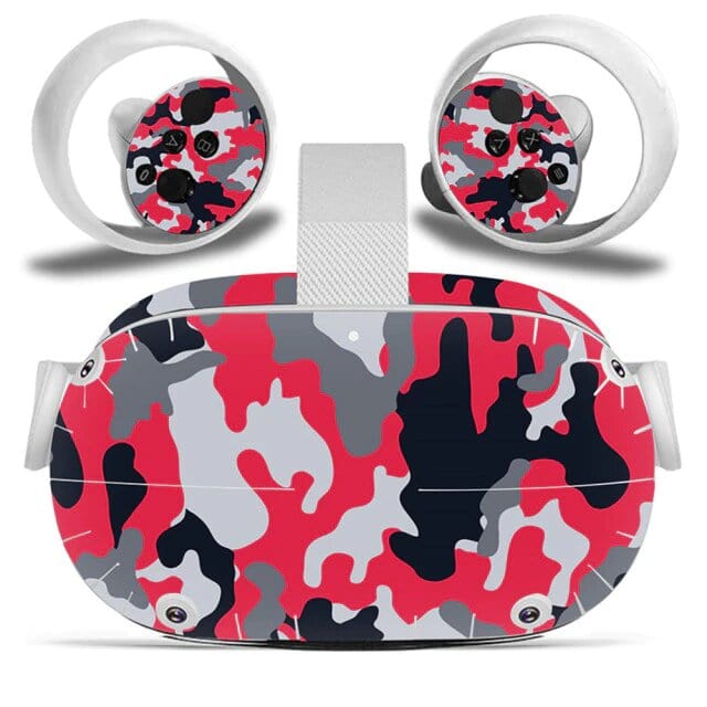Stickers Oculus Quest 2 Camouflage Rouge Royaume Manga