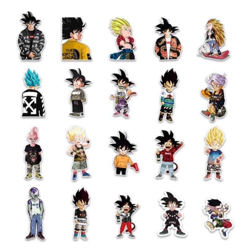 Stickers Skate<br> Dragon Ball (50 pcs) Royaume Manga
