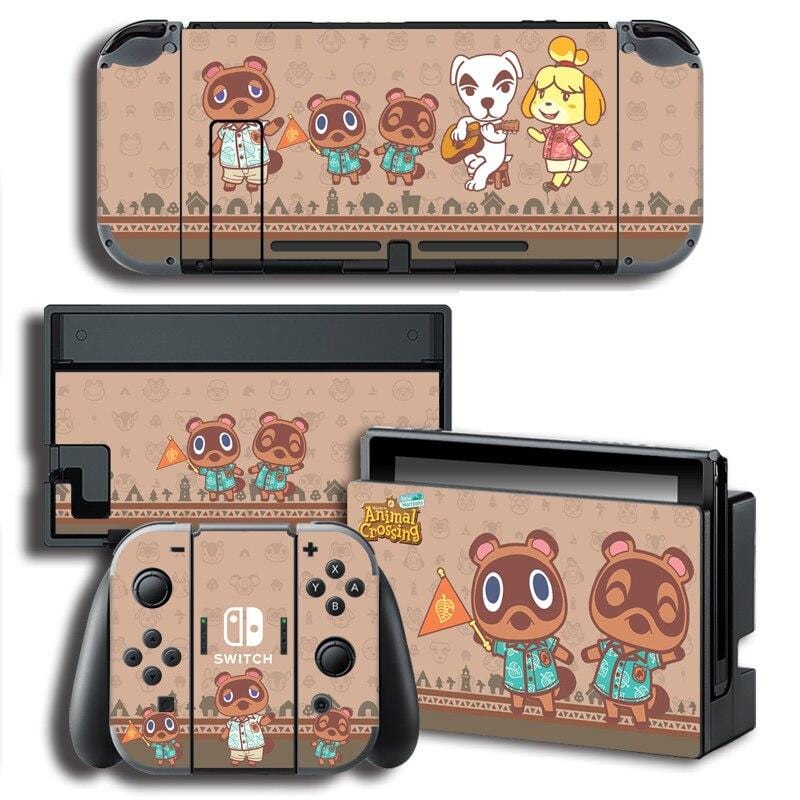Stickers Switch Animal Crossing Marron Royaume Manga