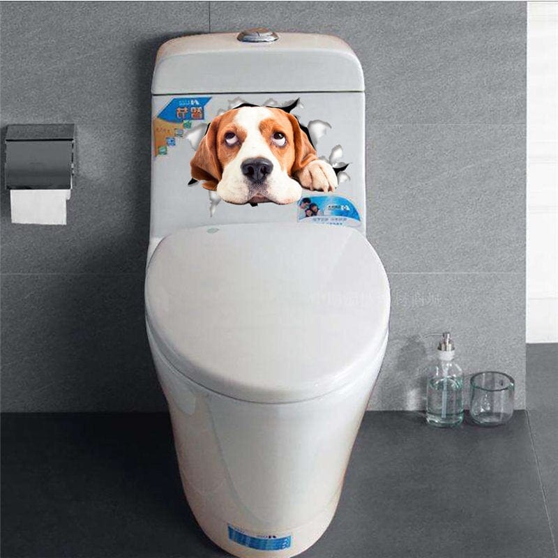 Stickers Toilette Rigolo Chien Royaume Manga