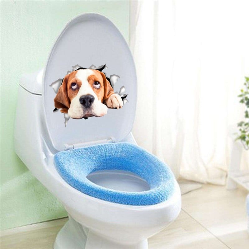 Stickers Toilette Rigolo Chien Royaume Manga