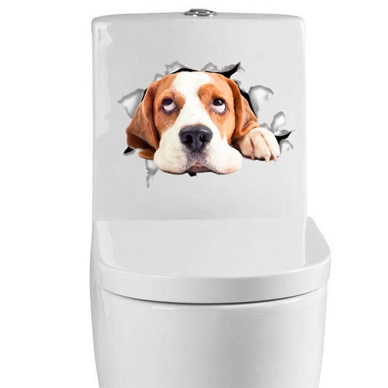 Stickers Toilette Rigolo Chien Royaume Manga